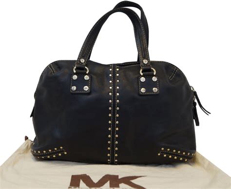 michael kors black purse with gold studs